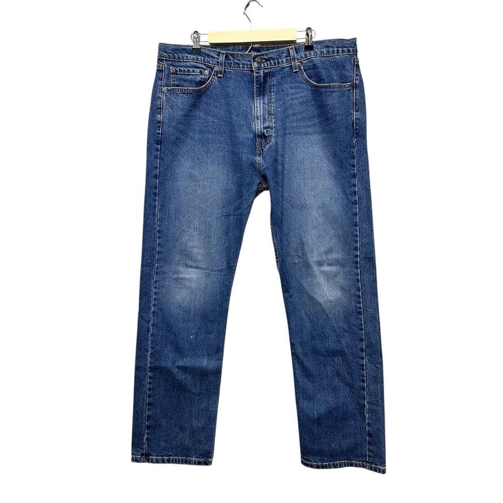 Levis 505 Jeans Mens Size 38x32 Blue Light Wash Denim Regular Fit Stretch Casual